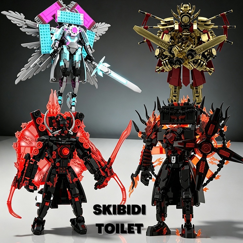 （รุ่นใหญ่）skibidi toilet toys titan tv man clock man speaker man ตัวต่อของเล่นเด็ก Building Blocks