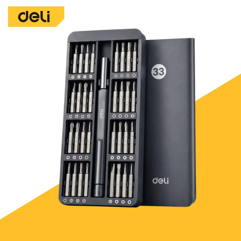 Deli ชุดไขควงแม่เหล็ก ชุดไขควง สำหรับซ่อมแว่นตา นาฬิกา หัวเหล็กCR-V จับถนัดมือ หลายชิ้น screwdriver