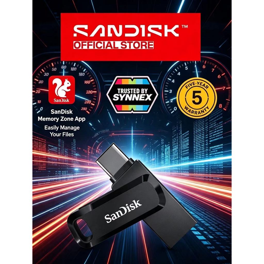 SanDisk Ultra Dual Drive Go USB 3.1 Gen1 Flash Drive Type-C (SDDDC3) 32GB 64GB 128GB 256GB 512GB 1TB