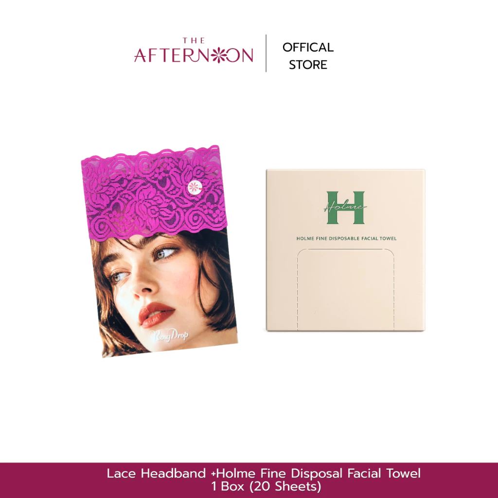 GWP Lace Headband และ Holme Fine Disposal Facial Towel 1 box (20 Sheets)