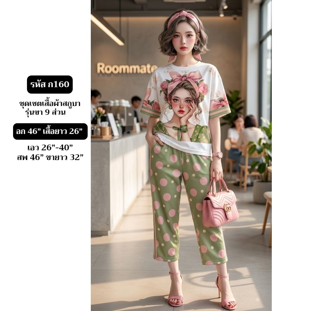 ROOMMATE SP01  ชุดเซตผ้าสกูบา รุ่น ขา 9 ส่วน