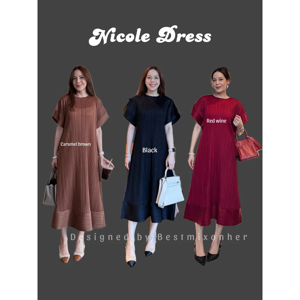Nicole dress | Code 23211 [ Pleated Midi Dress]