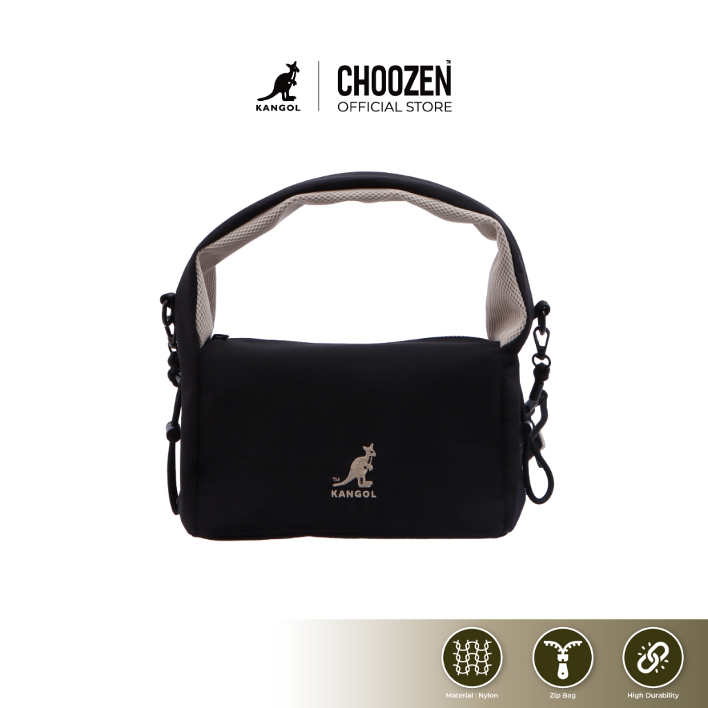 KANGOL Shoulder Bag กระเป๋าถือและสะพายข้าง ปักโลโก้ Kangol  สีดำ , กากี 65251705