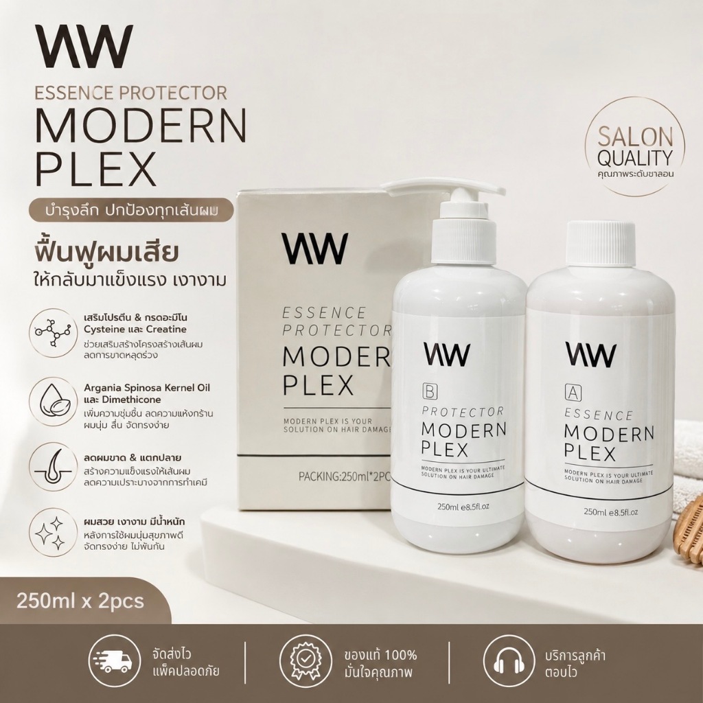 ชุดเชื่อมแกน NW โมเดิร์นเพล็ก 250*2 มล. MODERN PLEX สำหรับการเชื่อมแกนผม