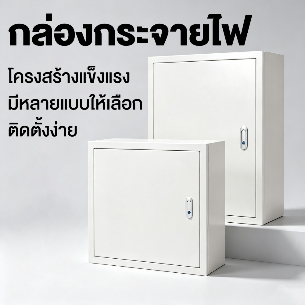 ตู้กระจายไฟฟ้าแบบเหล็ก NANO MCTT มาตรฐาน IP20 หนา 0.6 มิล ทำด้วยพ่นสีผง สำหรับติดตั้งภายในอาคาร แบบกันน้ำ