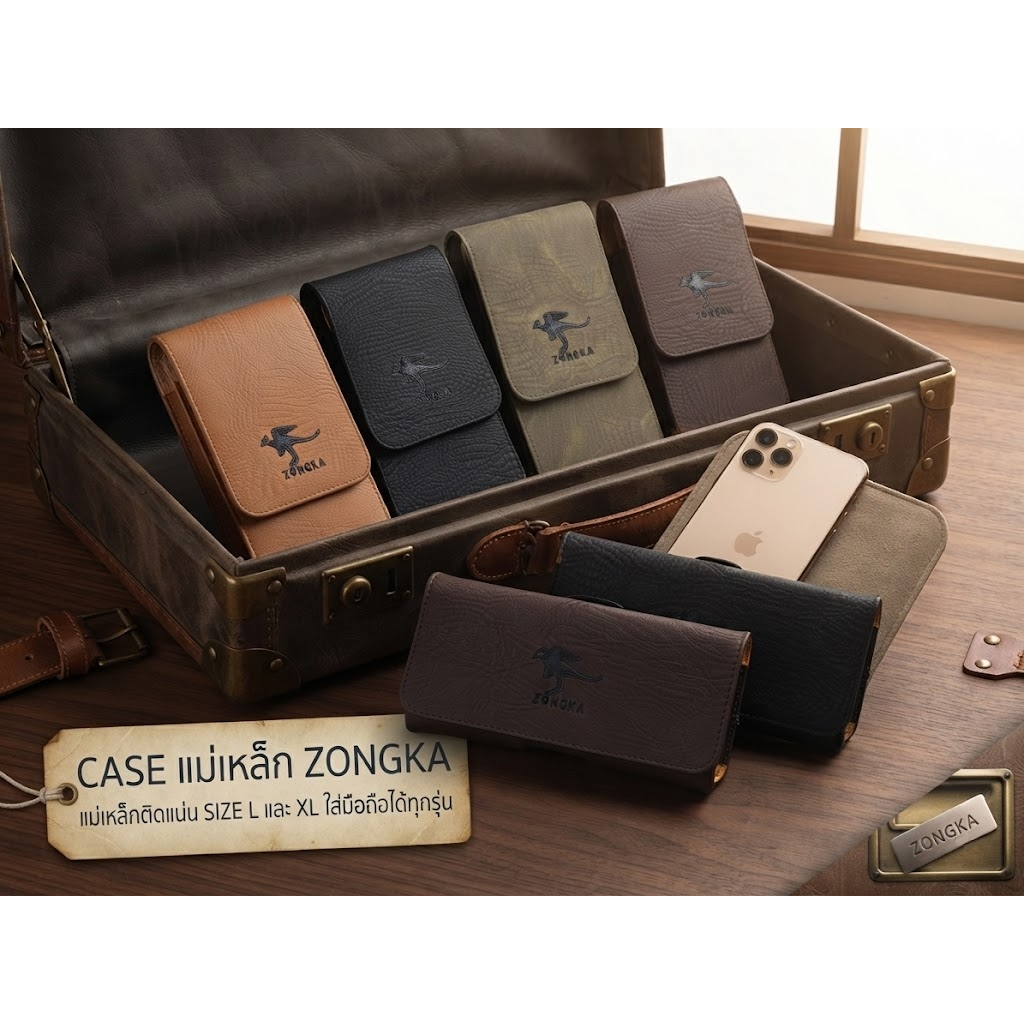 ซองมือถือ ซองโทรศัพท์ เคสโทรศัพท์ แบบเหน็บเอว ตราจิงโจ้ 5.8 - 7 นิ้ว ZONGKA CASE งานหนา พรีเมี่ยม ส่่งไวจากไทย