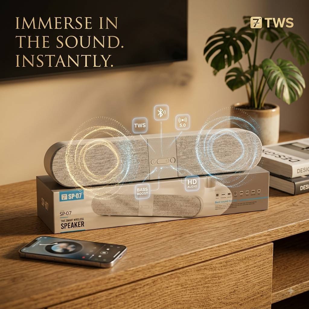 ลำโพงบลูทูธไร้สาย Soundbar 10W มีช่องเสียบ USB และ MicroSD Card รุ่น SP-07
