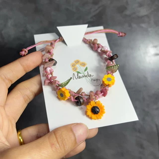 กำไลเชือกเทียน กำไลทานตะวัน พร้อมส่ง ✅ กำไลหิน กำไลหินแท้ จี้ทานตะวันกำไลไปงานดนตรีไปเเคมป์ปิ้ง กำไลแฮนเมด