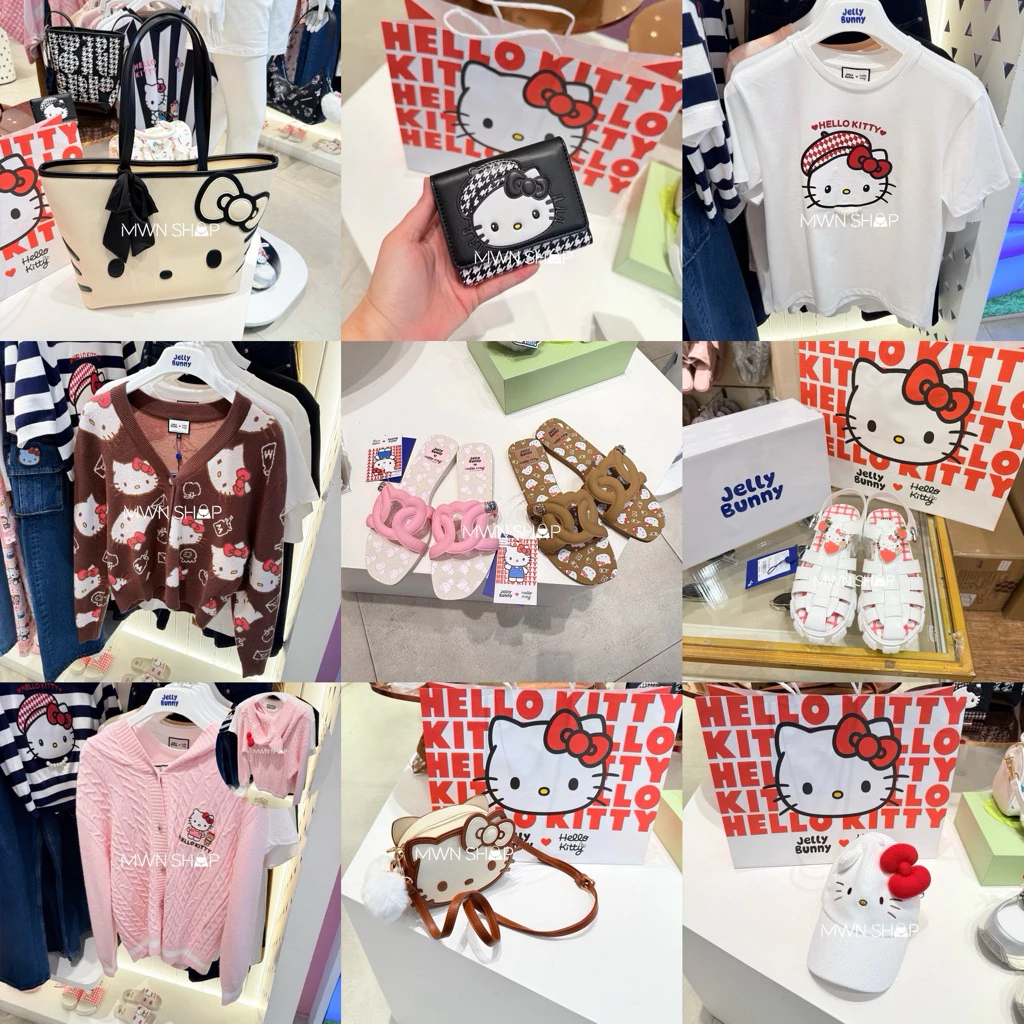 Jellybunny hello kitty กระเป๋า เสื้อผ้า มีโค้ดลด20% พร้อมถุงกระดาษ ของแท้จากชอป