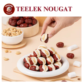 Teeleknougat- Set B: Big Duo ตี๋เล็กนูกัต--เซ็ทใหญ่จุใจ นูกัตคละ 50 ชิ้น +พุทรานมชีสคละ 250 กรัม *ไม่มีทุเรียน