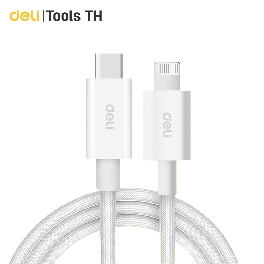 Deli สายชาร์จ ชาร์จไว สายถัก Type-C / USB-A / Lightning สำหรับโทรศัพท์ทุกรุ่น Fast Charging Cable