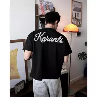 Karants เสื้อยืด Boxy ผ้า Cotton 2 ทาง พิมพ์ลายนูน Unisex ชาย-หญิง - KR422