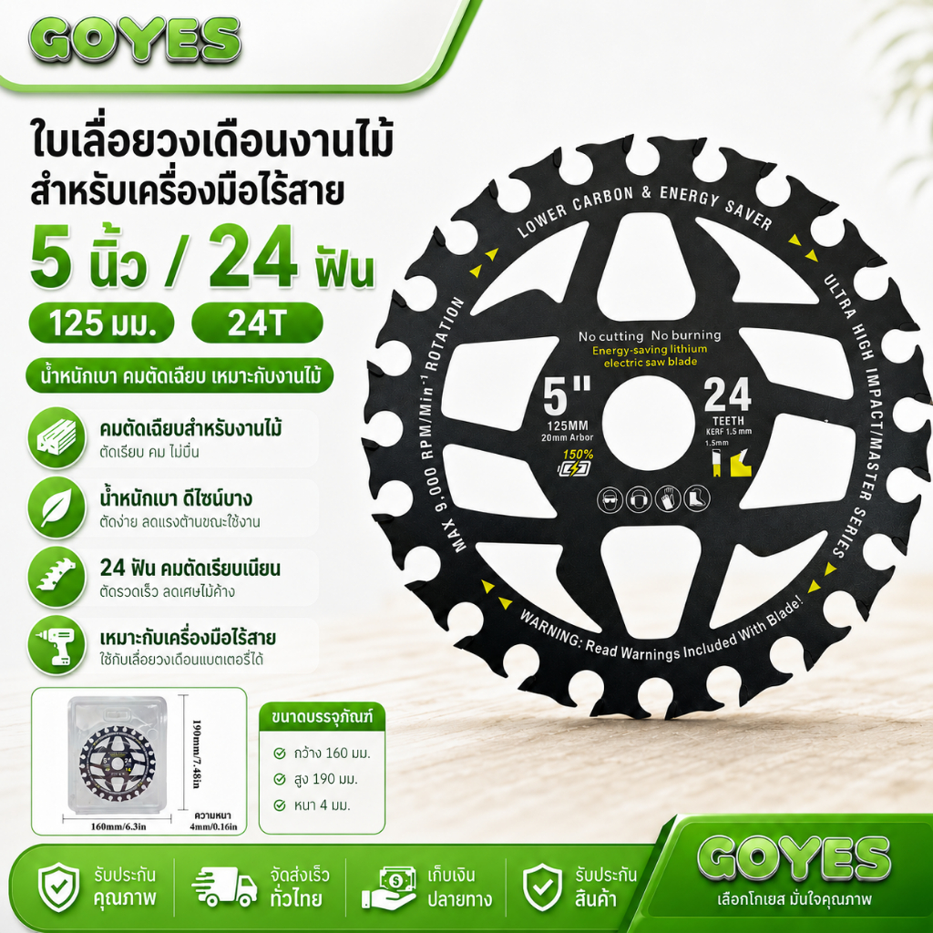 แผ่นเลื่อยไม้ใหม่สำหรับ 5 นิ้ว 24 ฟันลิเธียมมือถือแม่พิมพ์เลื่อยไม้กลมเลื่อยหัวเลื่อยมุมแผ่นตัดรอบ