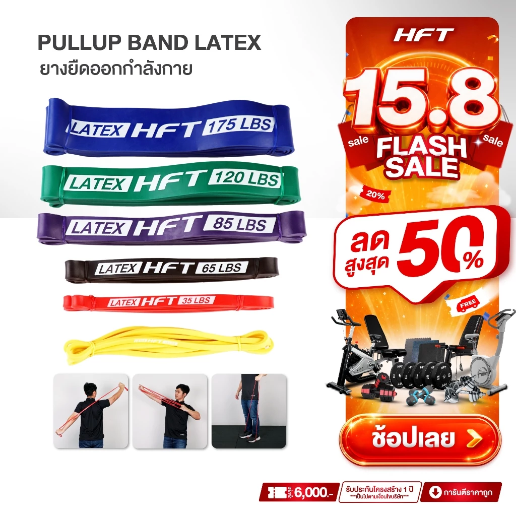 HFT ยางยืดออกกำลังกาย Pullup Band รุ่น Latex/TPE เหนียวพิเศษ ยางดึงข้อ โหนบาร์ Resistance - Homefittools