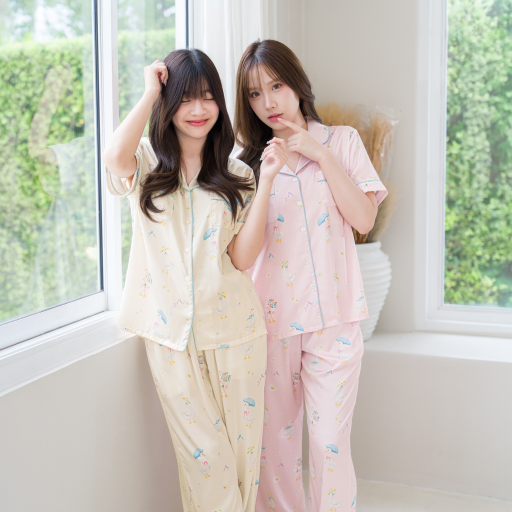 ชุดนอน LovelyNight แขนสั้น-ขายาว Cozy Duck D30
