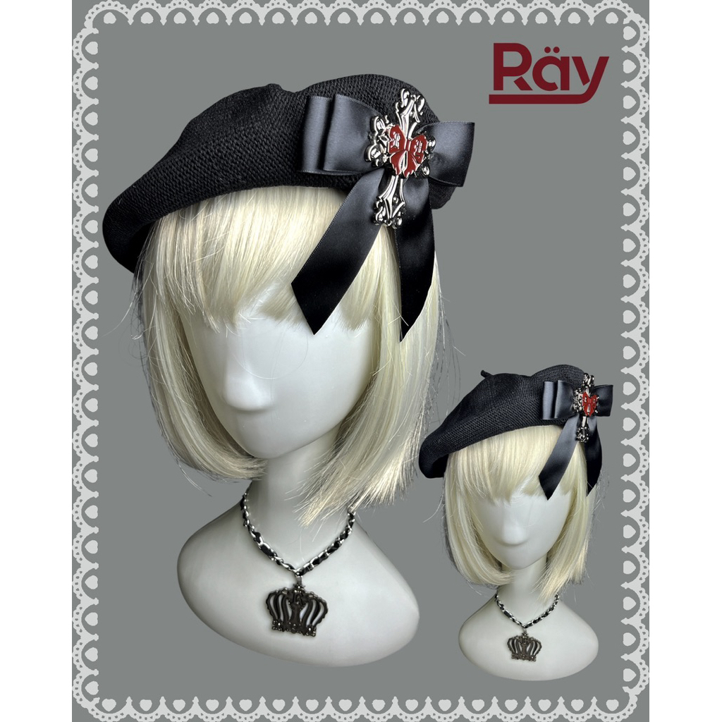 RAY Misato Beret hat หมวกเบเร่ต์พร้อมเข็มกลัด
