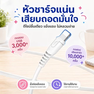 รุ่นขายดีขายมาแล้วเป็นหมื่นๆชิ้น!!W01 สายชาร์จโทรศัพท์มือถือ ชาร์จเร็ว6A ยาว1M สายทำจากวัสดุPVCทนทานต่อการดัดงอ