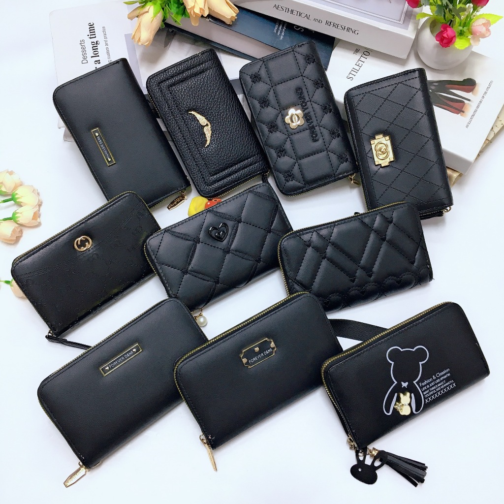 DD061#กระเป๋าสตางค์ราคาถูก36฿กระเป๋าสตางค์ใบกลางมีช่วงใส่บัตรงทั้งหมด4ช่อง 📌วัดสุด:หนังPU รุ่นใหม่