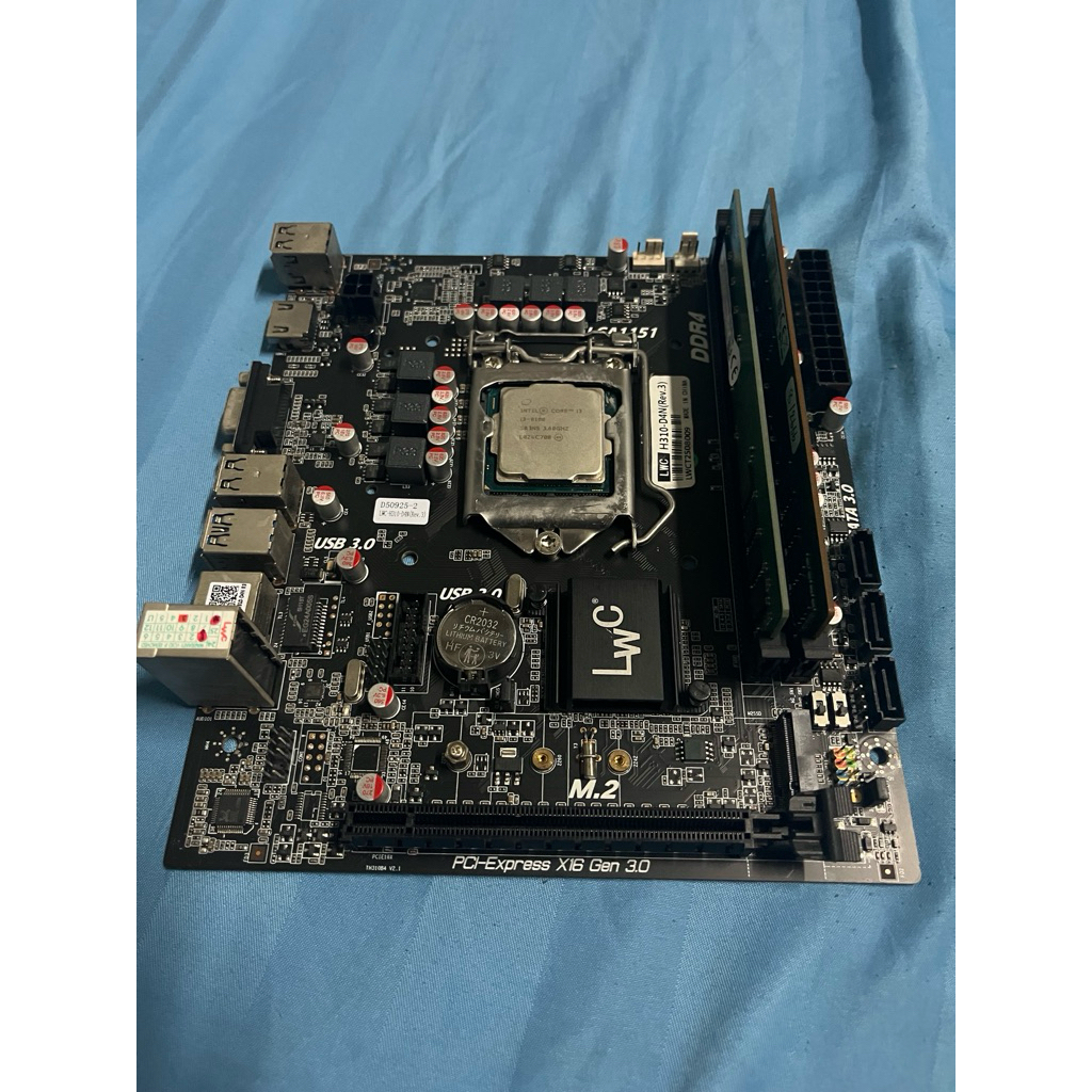 เมนบอร์ด H310D4N (ประกันเหลือ2ปี) + i3-8100 + Ram 16GB DDR4 2666MHz