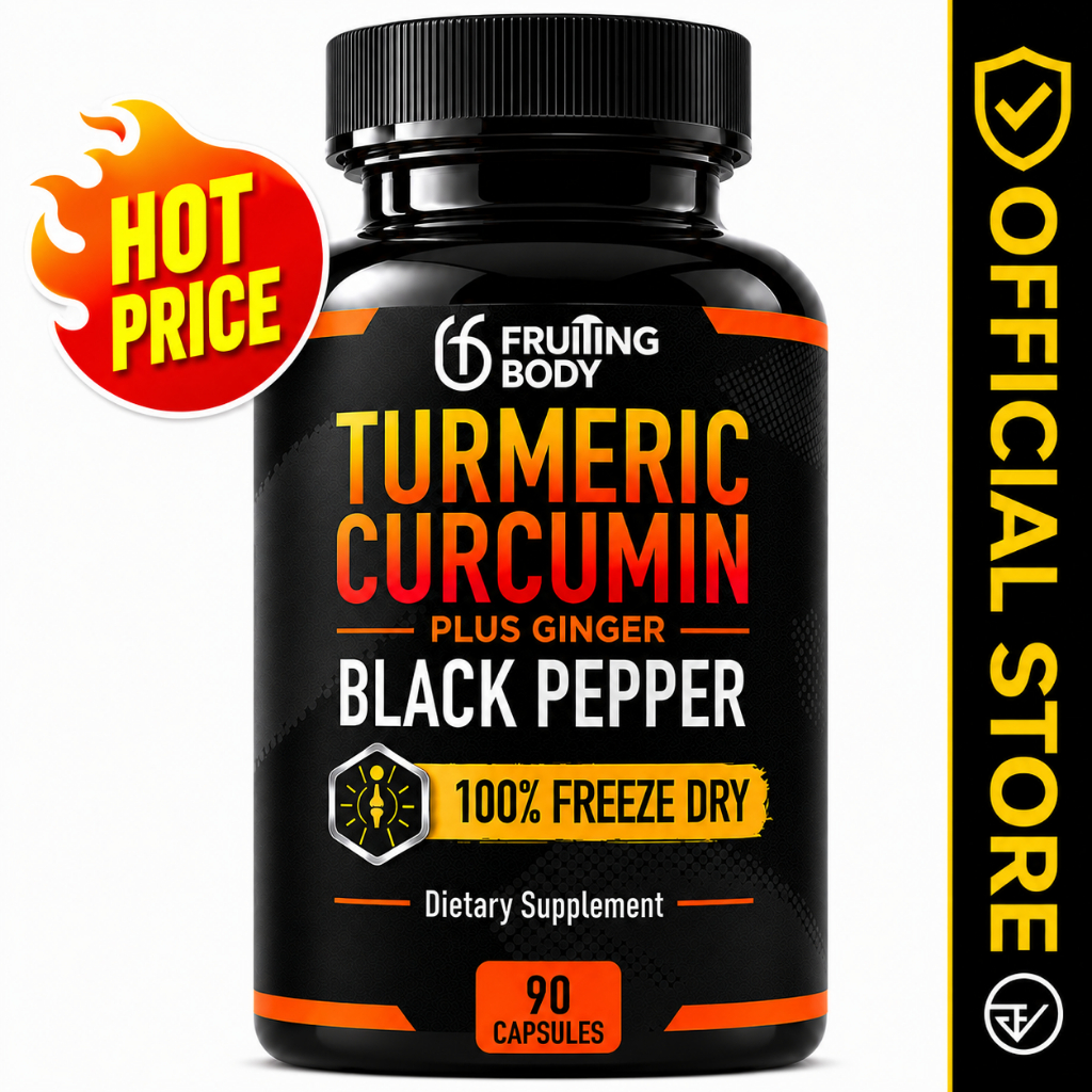 Turmeric Blend ขมิ้นชันฟรีซดราย สูตรเข้มข้น 1,290 มก. เคอร์คูมินอยด์ 95% +กระชายดำ +พริกไทยดำ 90 แคปซูล (ทานได้ 30 วัน)