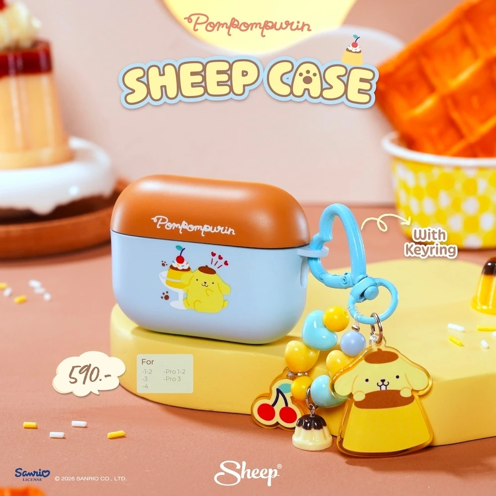 [For Airpods Pompompurin] Pompompurin Collection เคสสำหรับ Airpods ลายปอมปอมปุริน พร้อม Keychain แข็งแรงกันกระแทก