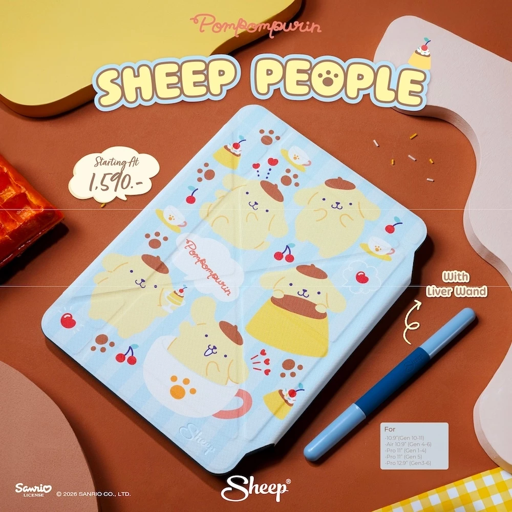 [People Pompompurin] Pompompurin Collection เคสสำหรับไอแพด ปอมปอมปุริน Peopleเคสเก็บปลอกปากกา ฟรีปลอกCase For iPad กันงอ