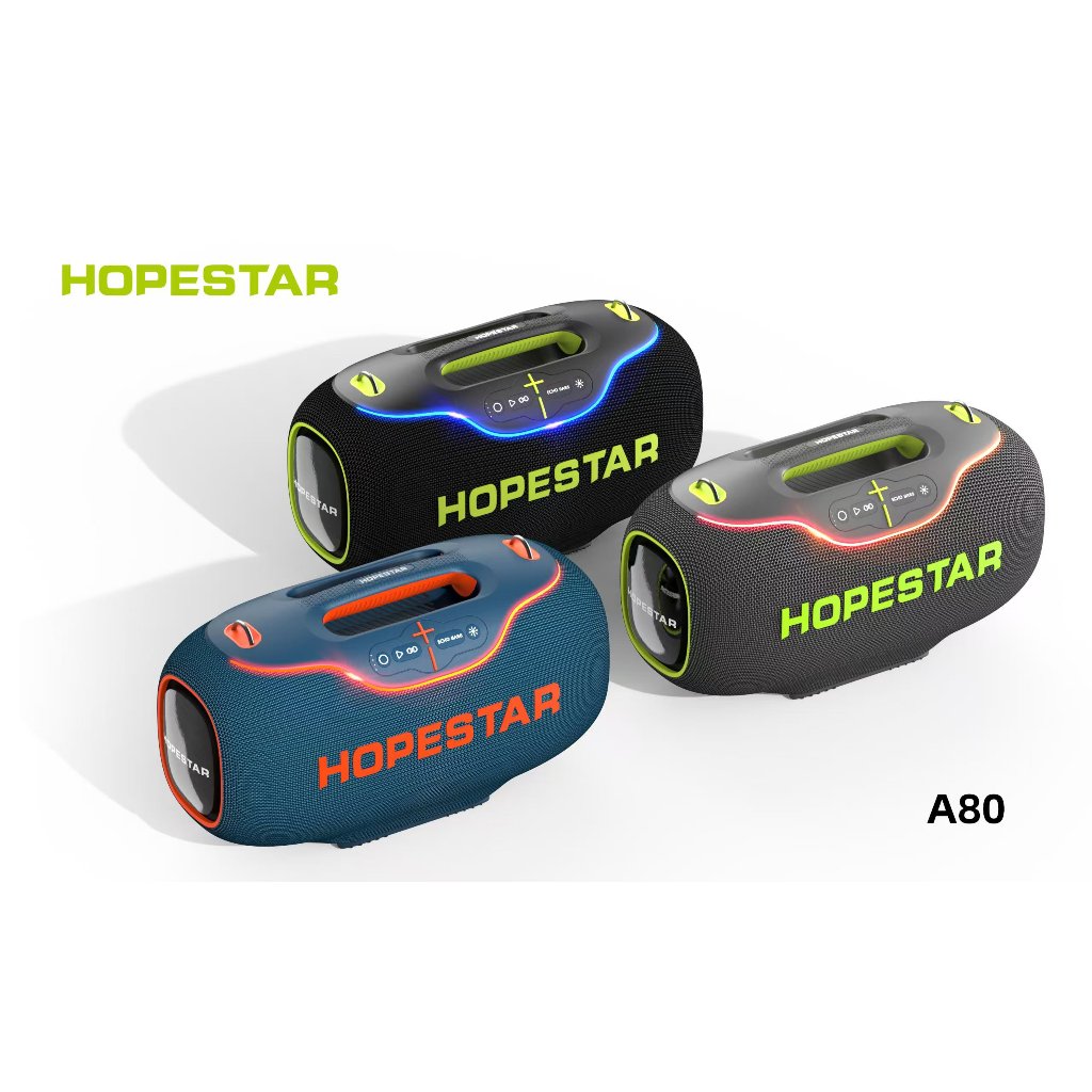 Hopestar A80 ลำโพงบลูทูธ  350W พร้อมไมค์ลอย2อัน ลำโพง6ดอก มีไฟRGB ปรับเบส3โหมด ของแท้100%