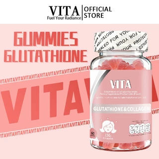 VITA กลูตาไธโอนคอลลาเจนกัมมี วิตามินรวมบำรุงผิวขาว อาหารเสริมผิวGlutathione Collagen Vitamin Gummy Supplement 60Gummies