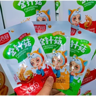 เห็ดเข็มทอง 麻辣金针菇 รสเผ็ด ขนาด24กรัม เห็ดเข็มทอง ขนมทานเล่น อร่อย มีให้เลือก3รสชาติ