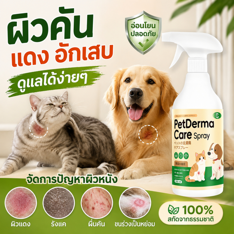 ฉีดปุ๊บเห็นผล-MOM- สเปรย์ผิวหนังสัตว์เลี้ยง แผลสุนัข โรคผิวหนังสุนัข ปลอดภัยสำหรับสัตว์เลี้ยง 500ml