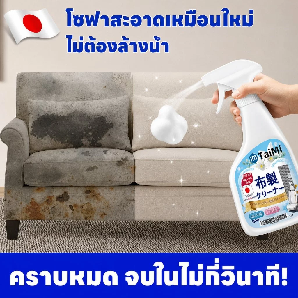 🧽สเปรย์ซักโซฟา น้ำยาทำความสะอาดโซฟา ซักแห้ง ทำความสะอาดเบาะผ้า ขจัดคราบฝังลึก เช็ดง่าย ไม่ทำร้ายผ้า ใช้งานง่าย