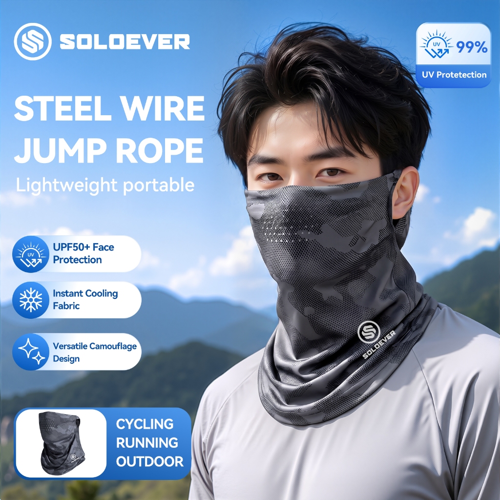 【TH Delivery】SOLOEVER ผ้าบัฟลายพรางกันแดด UPF50+ ผ้าเย็น ระบายอากาศ แห้งไว สำหรับขี่มอเตอร์ไซค์