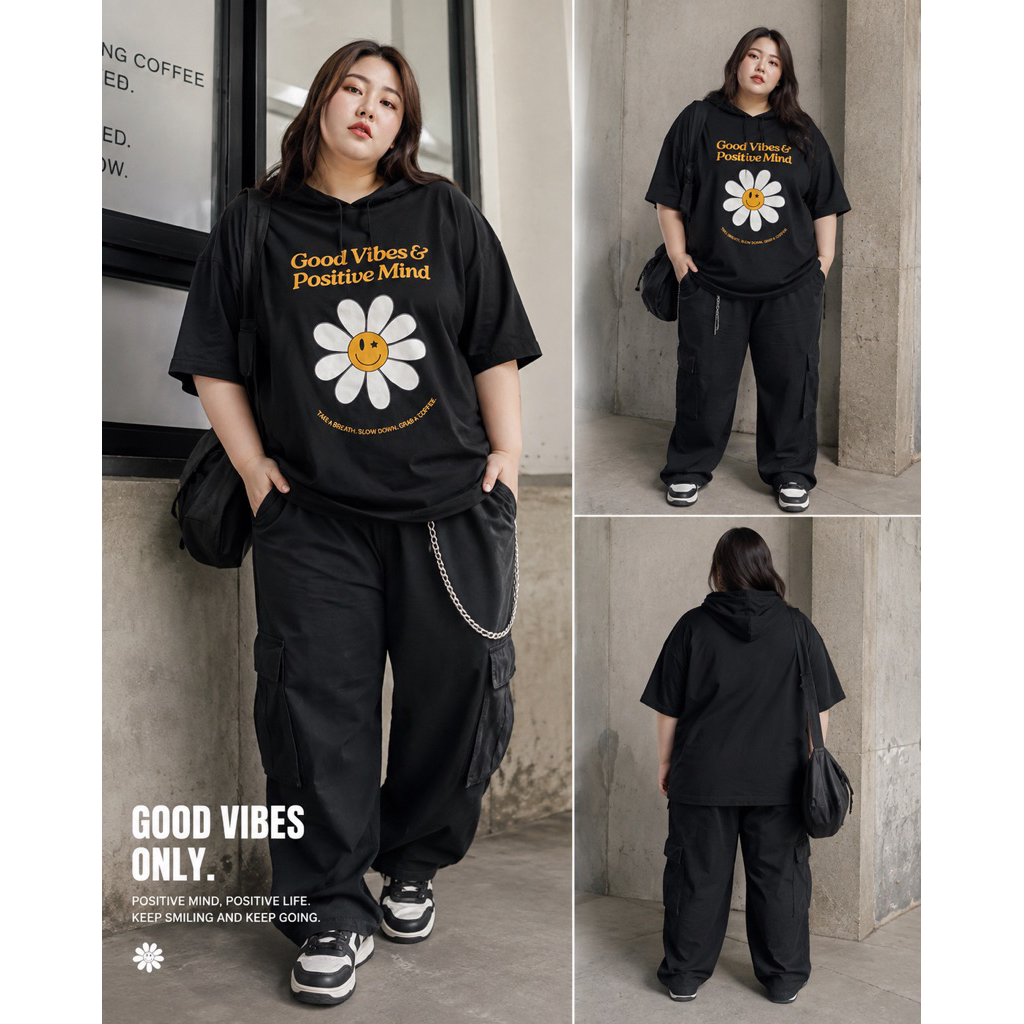MAMAYA - Hood แขนสั้น ทรง Oversize #ฮู้ดคนอ้วน