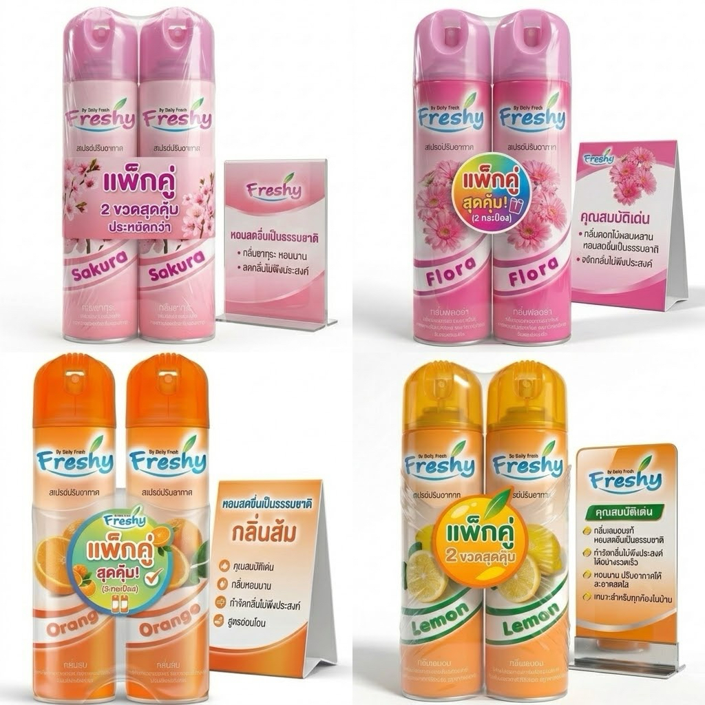 Freshy เฟรชชี่ สเปรย์ปรับอากาศ ขนาด 300 มล.*1กระป๋อง มีกลิ่นให้เลือกนะคะ