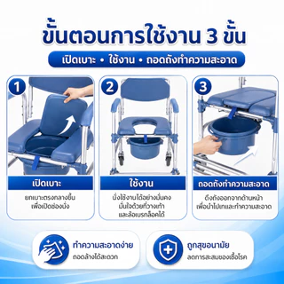 เก้าอี้ชักโครก เก้าอี้ชักโครกสําหรับสตรีมีครรภ์ เก้าอี้ชักโครกพร้อมล้อสําหรับผู้สูงอายุ รับน้ําหนักได้: 180 กก