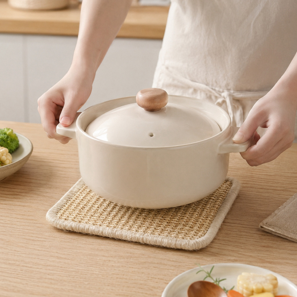 【COTTONO コットンノ】แผ่นรองแก้ว แผ่นรองหม้อสานป่าน สไตล์มินิมอลญี่ปุ่น ป้องกันความร้อน ถนอมโต๊ะอาหาร มี 2 ขนาด KIT803