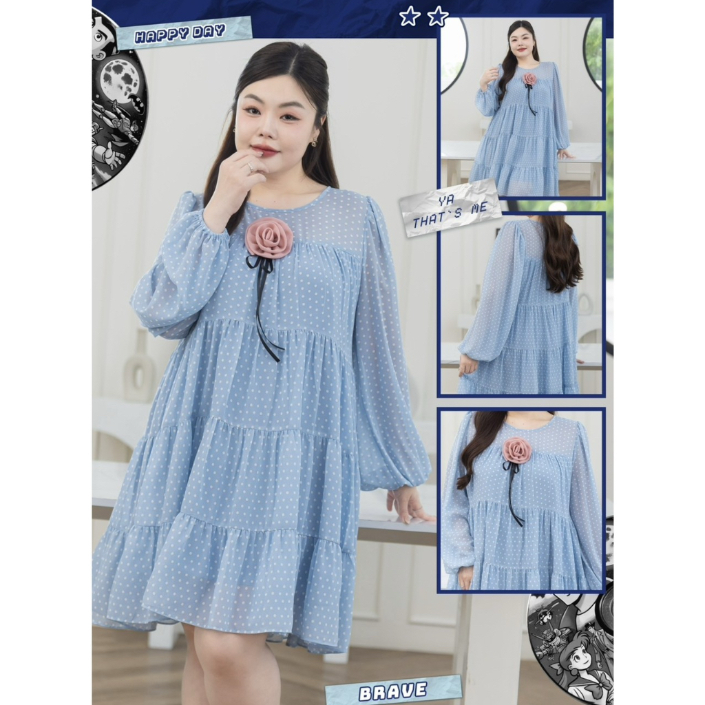 Layers dress  เดรสผ้าชีฟอง มีความน่ารักด้วยเลเยอร์ขนมชั้นพริ้วๆ น่ารักและใส่สบายมากค่ะ