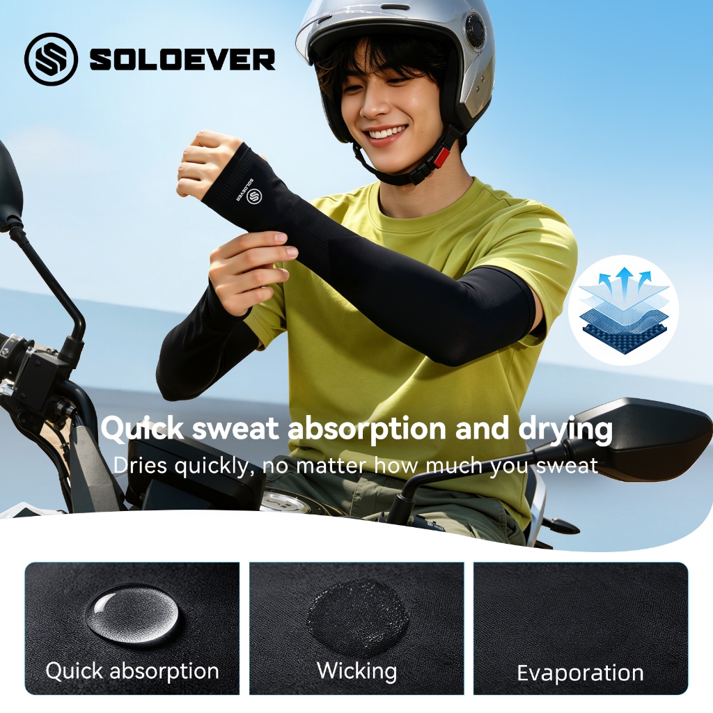 SOLOEVER غطاء رأس بارد وأكمام حماية UV للدراجات — صورة 8