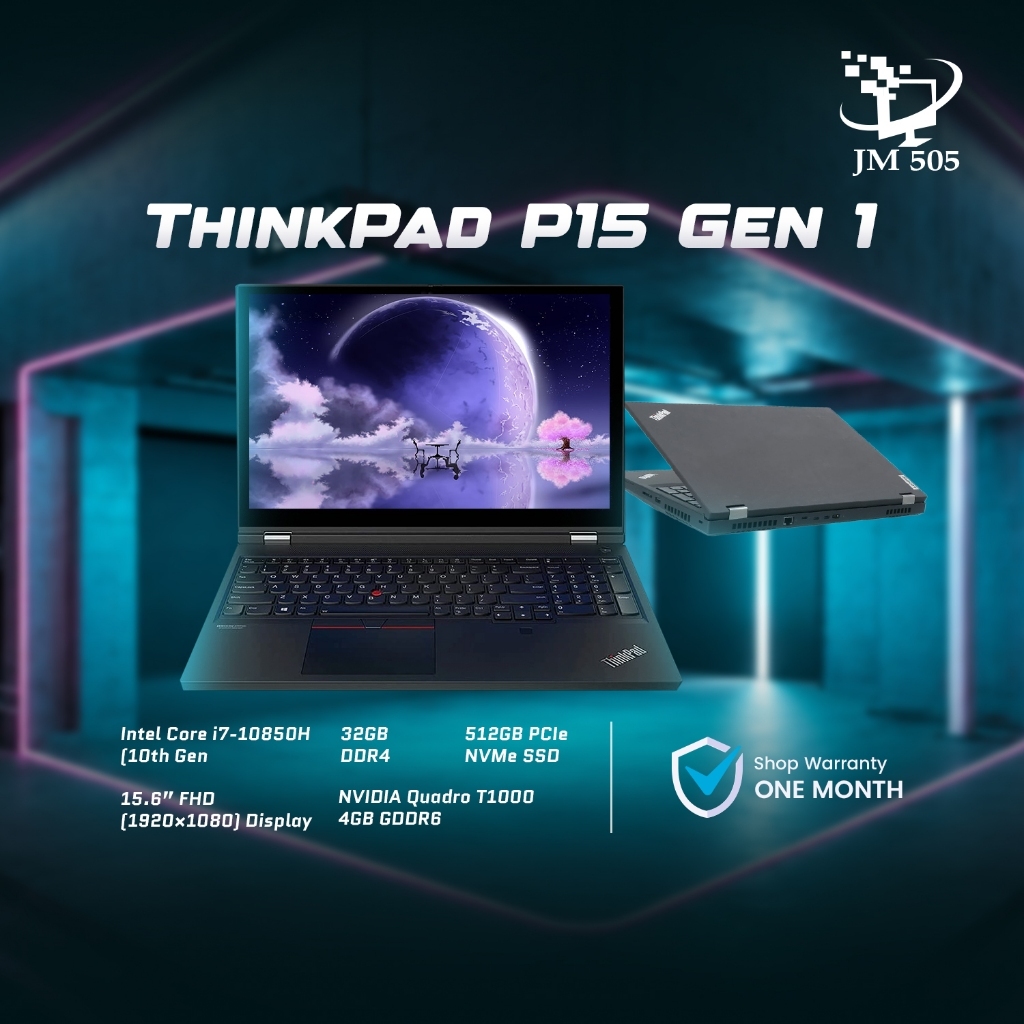 [2nd Hand] Lenovo ThinkPad P15 Gen 1 — Core i7 10th Gen / 32GB / 512GB SSD / 15.6” FHD / NVIDIA Quad