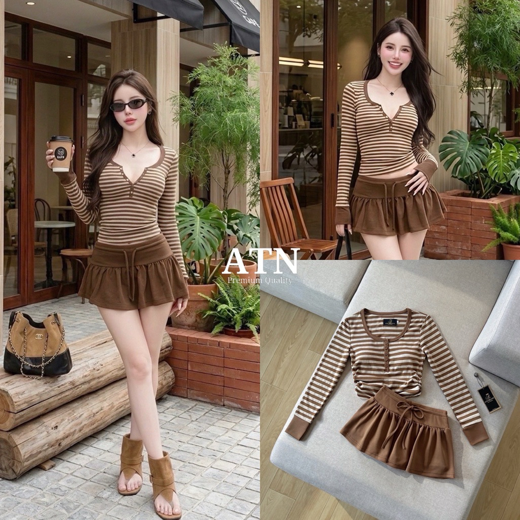ATN(เช็กของก่อนสั่ง) ละมุนคุมโทนระดับอัลตร้าสมูท ชุดSet 2ชิ้น(XS-L)