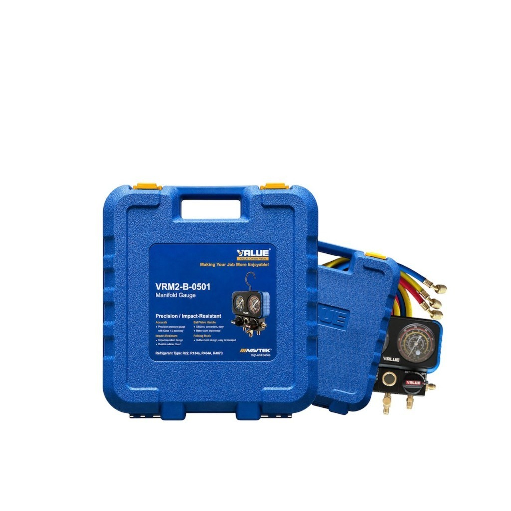 ชุดเกจน้ำยาแอร์ VALUE VRM2-B-0501 พร้อมสาย ใช้งานง่าย