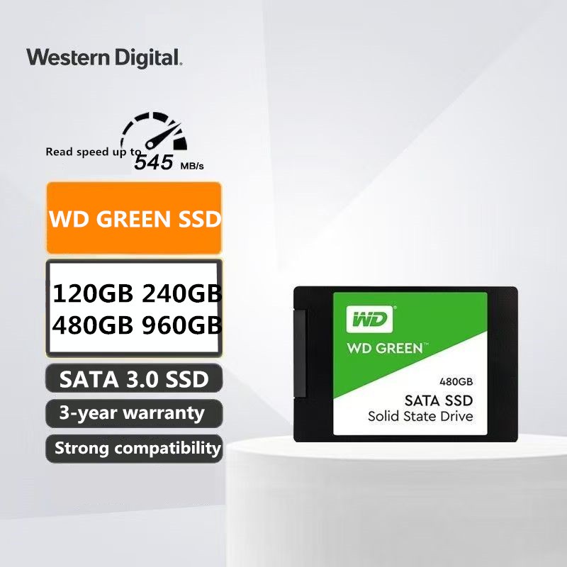 WD Green SSD SATA SSD Solid State Drive อ่านความเร็วสูงสุด 545 MB/s ความจุ 120GB 240GB 480GB 960GB ป