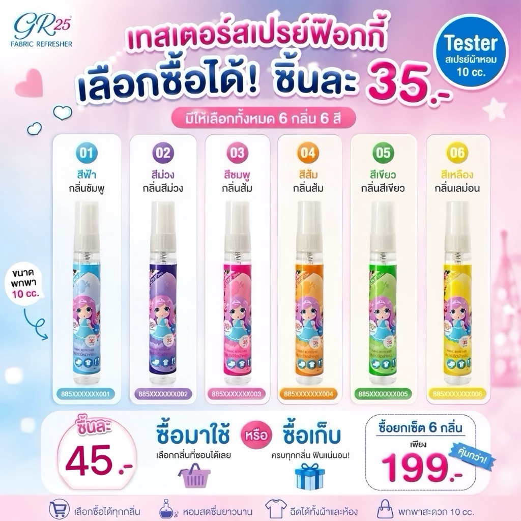 ขวดพกพา10ml.*สเปรย์เกรซขวดเล็กสำหรับทดลองกลิ่นGraceFabricSpray-เหมาะสำหรับสั่งไปเทสกลิ่นหรือพกพาสะดวกแนะนำค่ะ