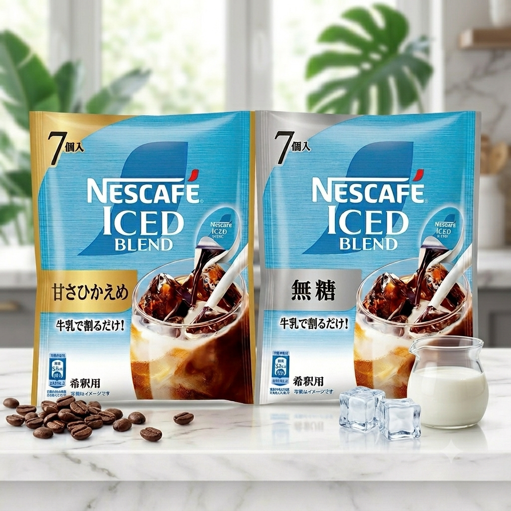 พร้อมส่งในไทย NESCAFE Iced Blend ซองละ7แคปซูลชงในน้ำเย็นได้ รสชาติกาแฟสไตล์คาเฟ่ญี่ปุ่นแท้ๆ หอม เข้มข้น