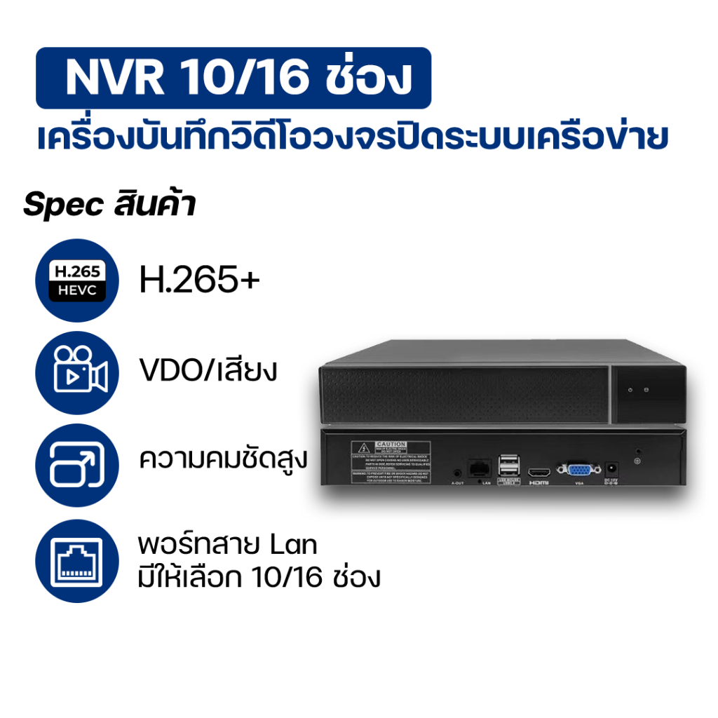 เครื่องบันทึกกล้องวงจรปิด NVR กล่องบันทึก NVR แบบ WIFI บันทึกภาพกล้องวงจรปิด ดูผ่านจอมอนิเตอร์