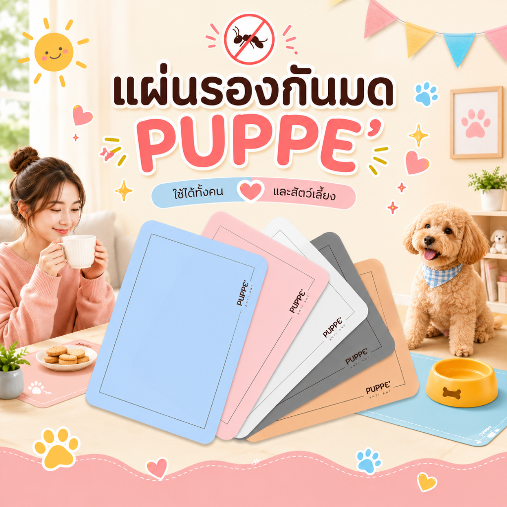 แผ่นรองกันมดและกันแมลงของแท้ 100% Puppe'