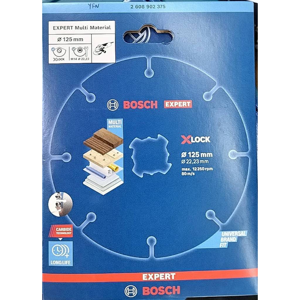 BOSCH ใบตัดเอนกประสงค์5" carbide Multi Expert รุ่น 2608902375 ( ใบตัดใส่เครื่องเจียร X-LOCK ) ของแท้100%