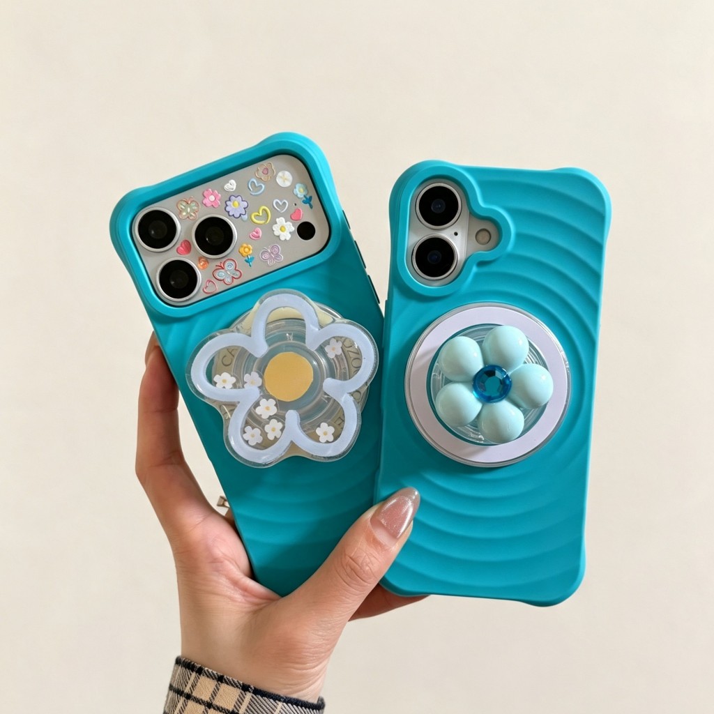 Ripple เขียวมิ้น เคสกันกระแทก ติ๊กต๊อก ชาร์จได้ pop up แม่เหล็ก สำหรับ for iPhone17/pro/max 16/pro/max 15/pro/max 14 13