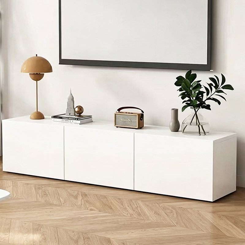 IKEA ตู้วางทีวี ชั้นวางทีวี 140/120CM สไตล์นอร์ดิก ประตูสองบาน Wood/White วางทีวีไดเเหมาะสม