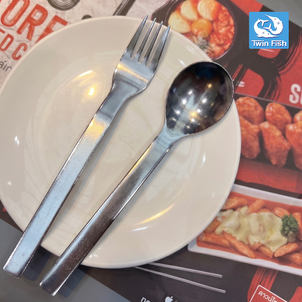 ช้อนส้อมสเตนเลส สไตล์เกาหลี ช้อนส้อม Bonchon